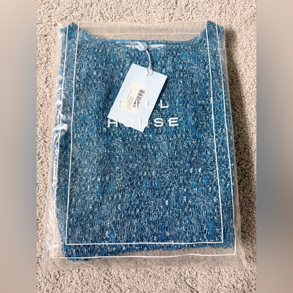 NWT Hill House Home The Cosima Nap Dress - Navy Calico Trellis Size XS - Picture 5 of 5